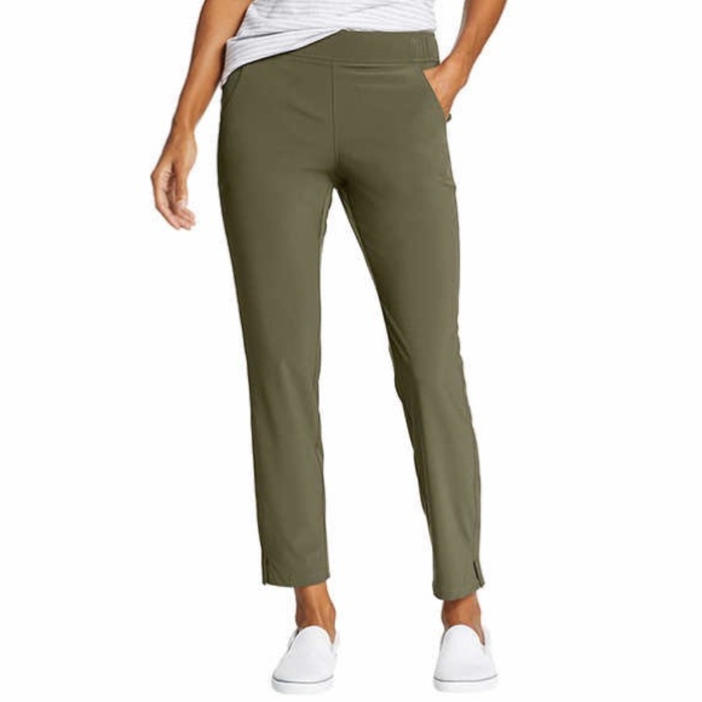 Eddie Bauer Olive Green Travel Ankle Pants